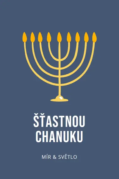 Chanuka Sameach blue modern-simple