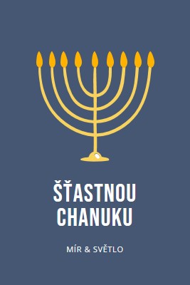 Chanuka Sameach blue modern-simple