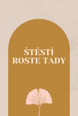 Štěstí roste tady gray organic-boho