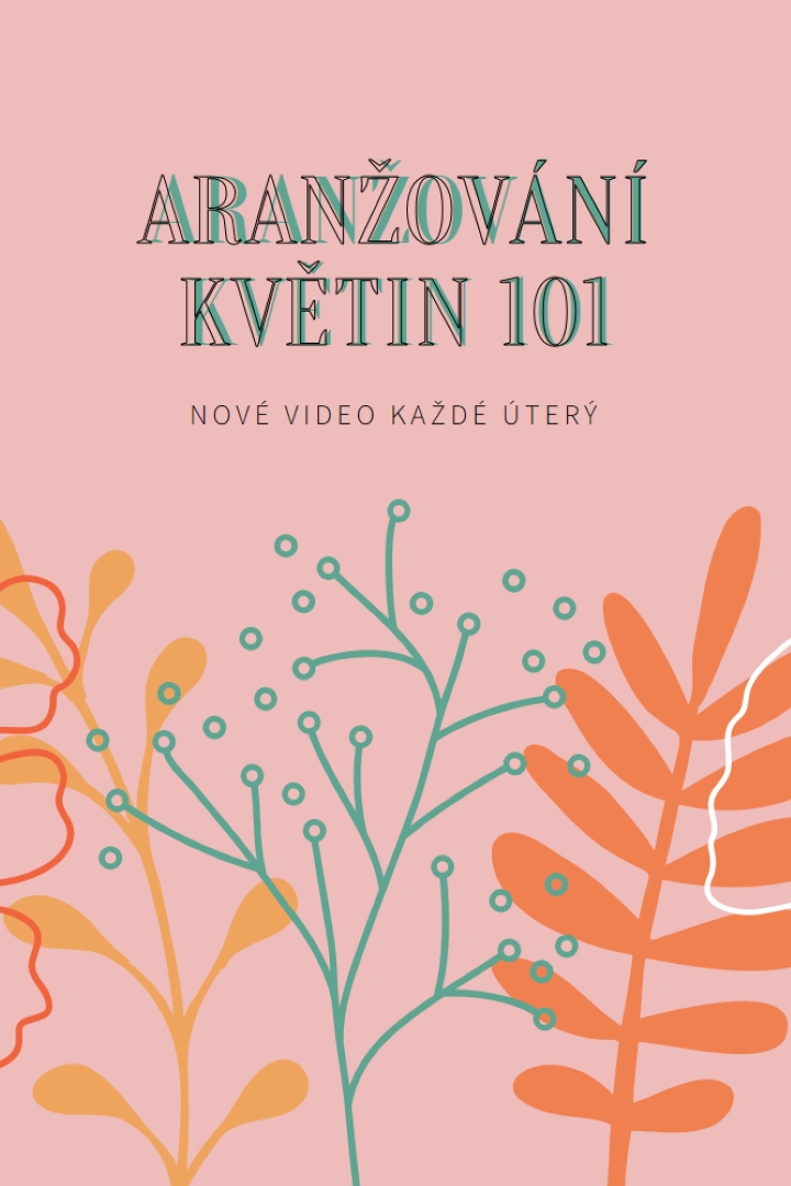 Koketní květy pink whimsical-line