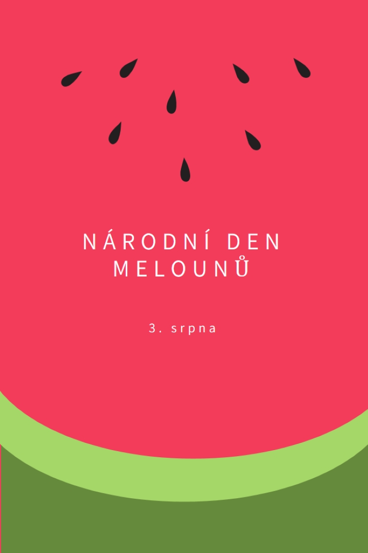 Národní den melounu pink modern-simple
