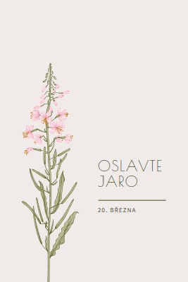 Oslavte jaro white vintage-botanical