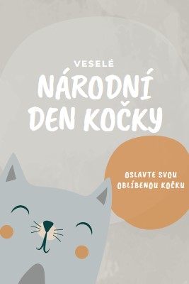 Šťastný národní den kočky gray organic-simple