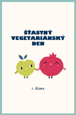 Šťastný vegetariánský den white whimsical-line