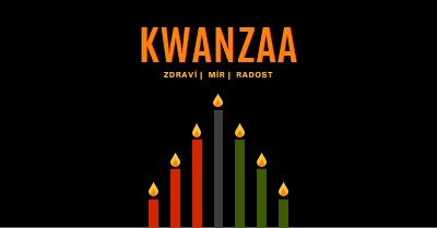 Kwanzaa přání black modern-color-block