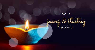Na jasné & šťastné Diwali black modern-simple