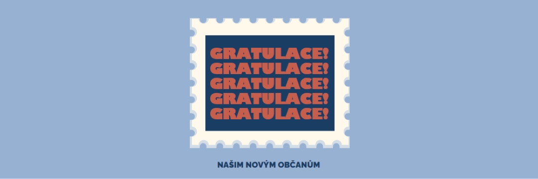 Blahopřejeme našim novým občanům. blue modern-simple