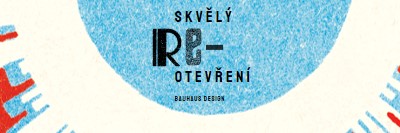 Znovu otevřít širokoúhlý blue modern-bold