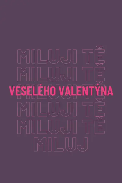 Miluji tě, valentine purple modern-bold