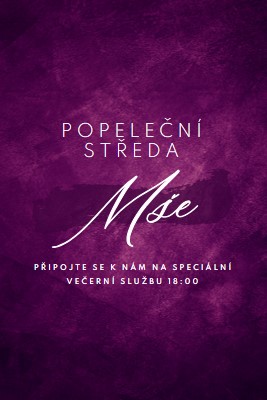 Popeleční mše purple modern-simple