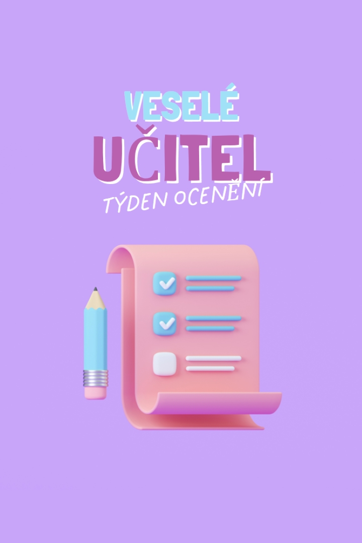 Učitelský týden ocenění purple whimsical-color-block