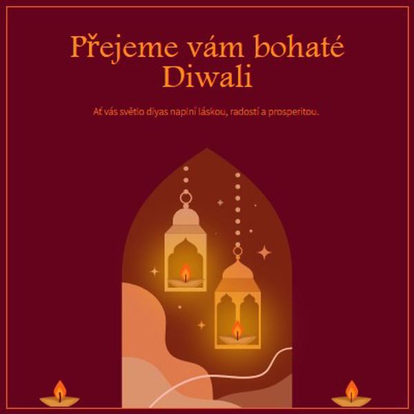 Zářit s Diwali radost red whimsical,golden,lights