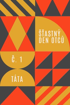 Číslo jedna táta orange modern-geometric-&-linear