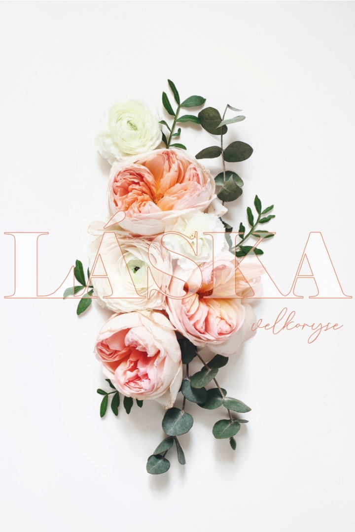 Láska velkoryse white vintage-botanical