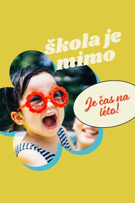 Škola je venku, bazén je v yellow whimsical-color-block