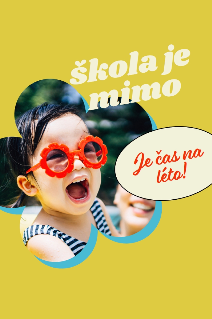 Škola je venku, bazén je v yellow whimsical-color-block