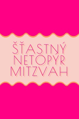 Bat mitzvah požehnání pink whimsical-color-block