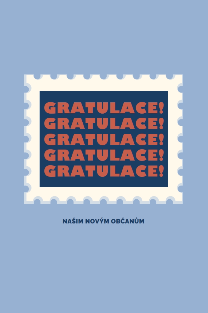 Blahopřejeme našim novým občanům. blue modern-simple