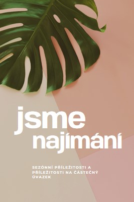 Najímáme sezónní pracovníky. pink modern-simple