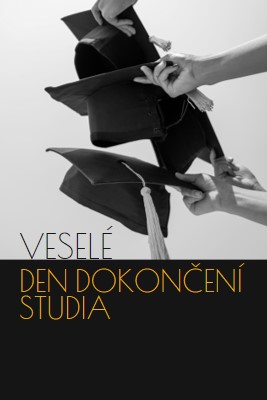 Šťastný den dokončení studia black modern-simple