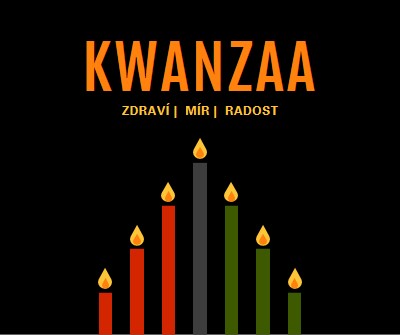 Kwanzaa přání black modern-color-block