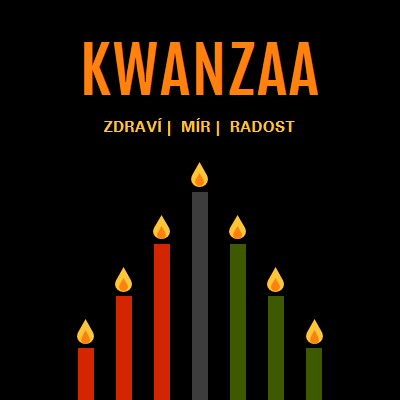 Kwanzaa přání black modern-color-block