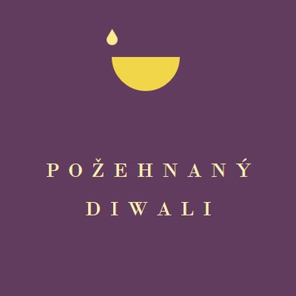 Diwaliho požehnání purple modern-simple