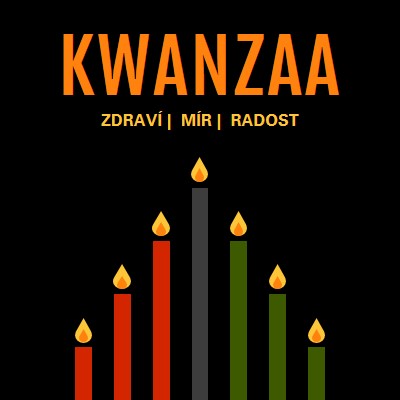 Kwanzaa přání black modern-color-block