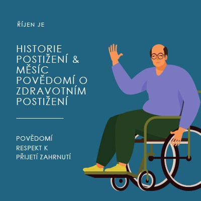 Historie postižení & měsíc povědomí blue modern-color-block