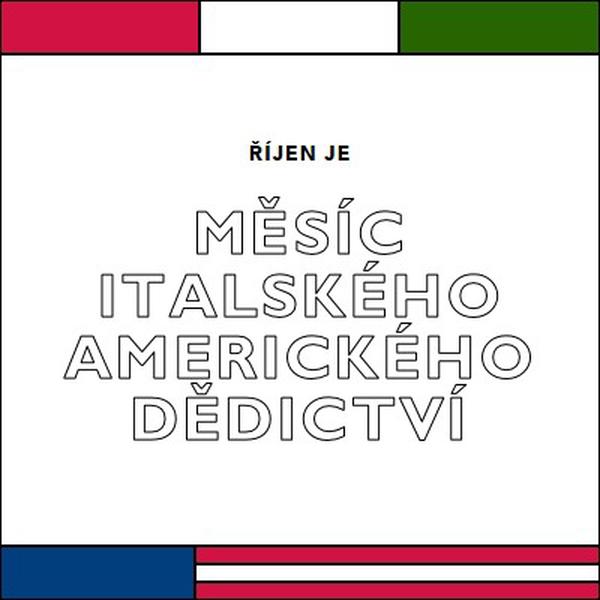 Měsíc italského amerického dědictví white vintage-retro