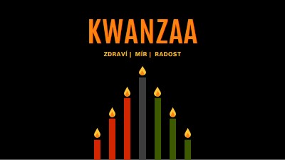 Kwanzaa přání black modern-color-block