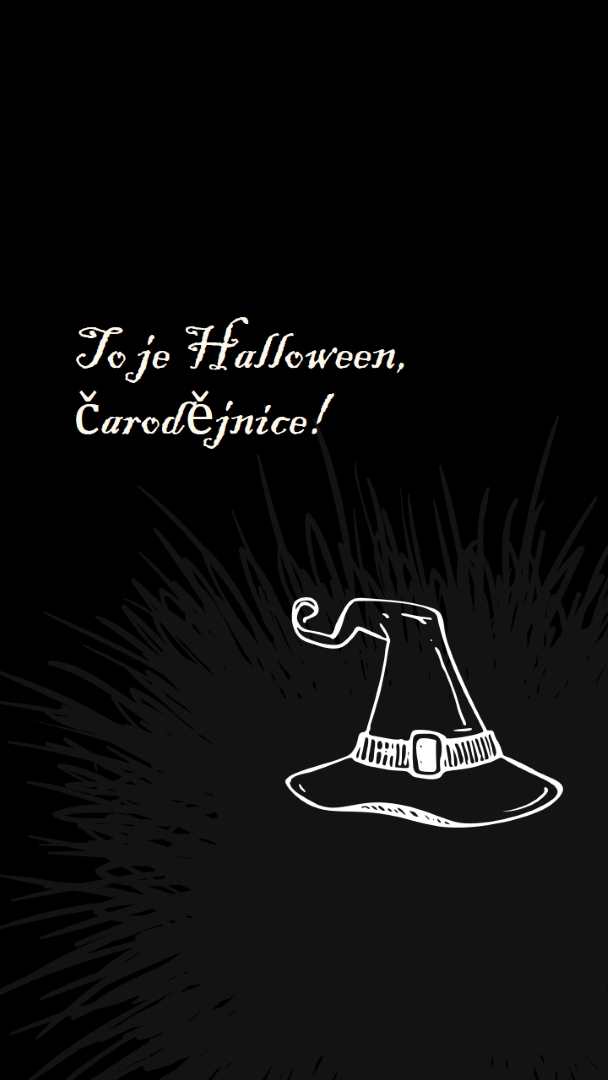 Je to Halloween black whimsical-line