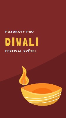 Pozdravy pro Diwali red whimsical-color-block