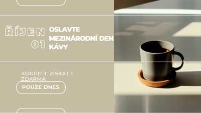 Oslavte mezinárodní den kávy brown modern-geometric-&-linear