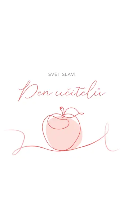 Den učitelů red whimsical-line