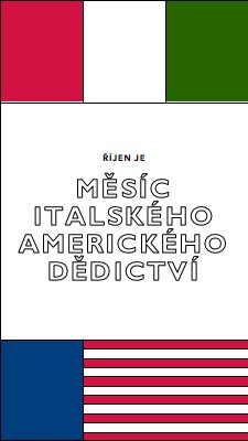 Měsíc italského amerického dědictví white vintage-retro