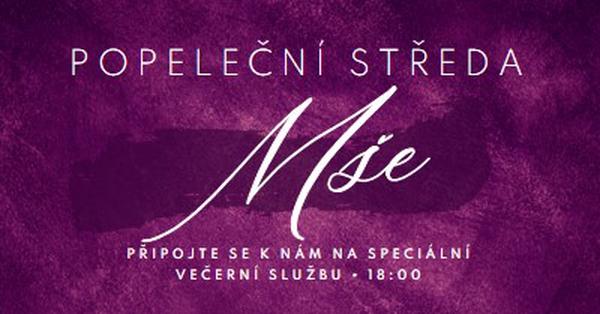 Popeleční mše purple modern-simple