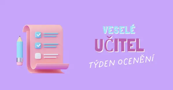 Učitelský týden ocenění purple whimsical-color-block