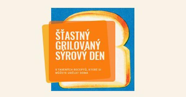 Šťastný grilovaný sýrový den orange modern-bold