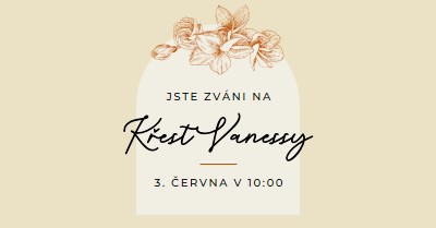 Pozvání ke křestu yellow vintage-botanical