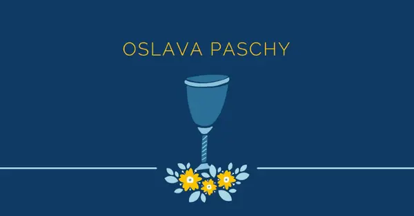 Oslava Paschy blue whimsical-color-block