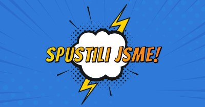 Spustili jsme! blue modern-bold