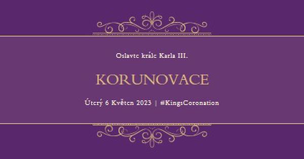 Královské oznámení purple modern-simple