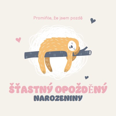 Opožděná přání k narozeninám white playful,cute,illustrative,whimsical,friendly,charming,graphic