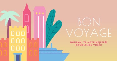 Bon voyage pink modern-color-block