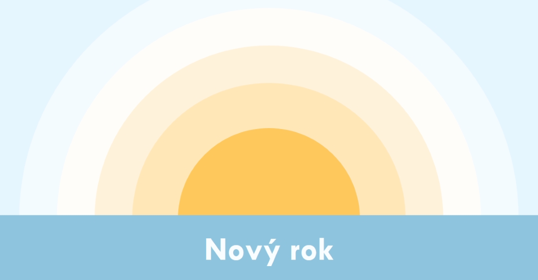 Silvestrovské slunce blue modern-simple