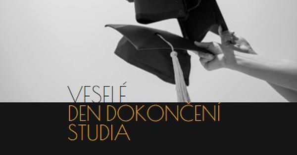 Šťastný den dokončení studia black modern-simple