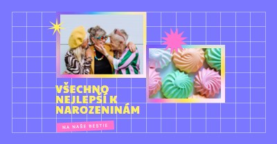 Všechno nejlepší k narozeninám, bestie purple bold,bright,geometric