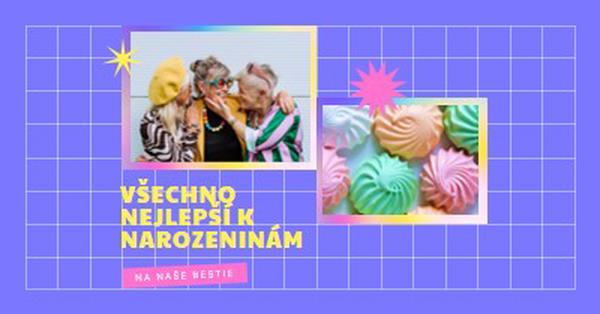 Všechno nejlepší k narozeninám, bestie purple bold,bright,geometric