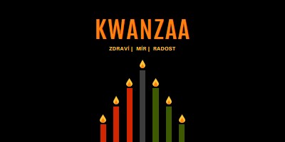 Kwanzaa přání black modern-color-block